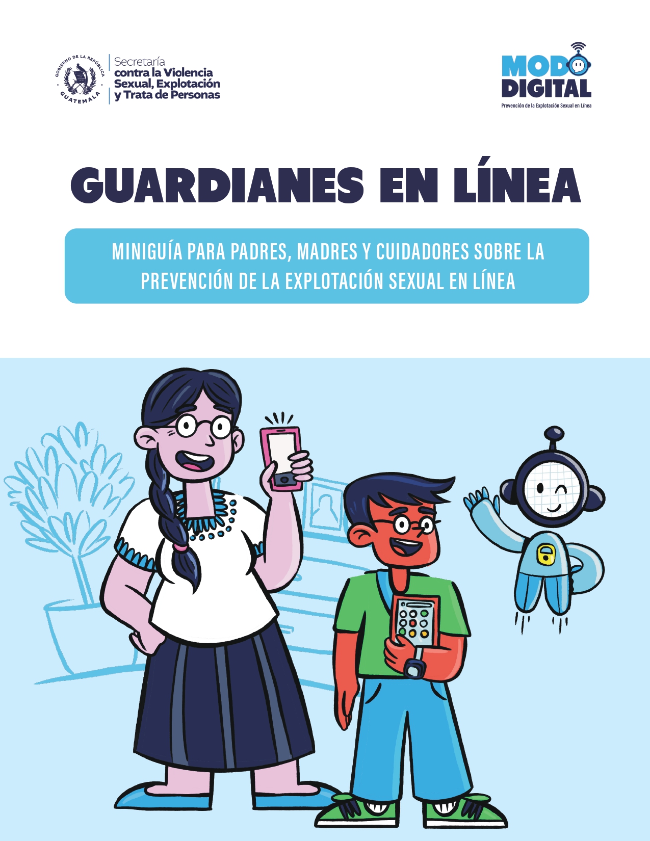 Portada de la miniguía Guardianes en Línea: prevención de la explotación sexual en línea